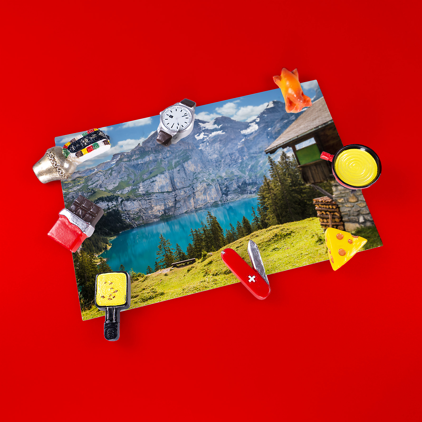 Magnete SWITZERLAND 8er Set multicolor 