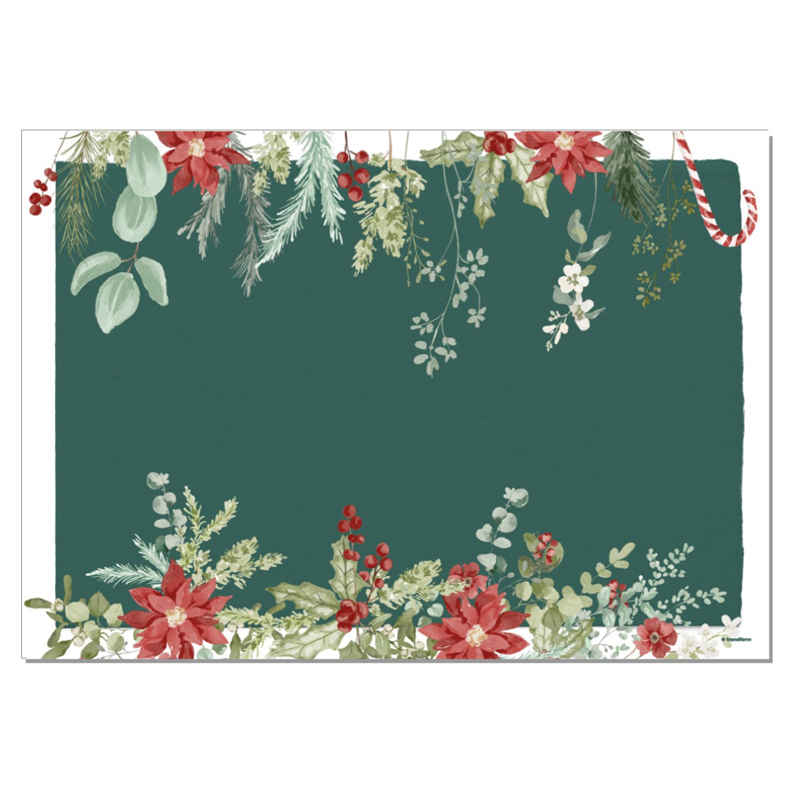 Papiertischset FESTIVE GREEN 4 Sujets à 12 Blatt