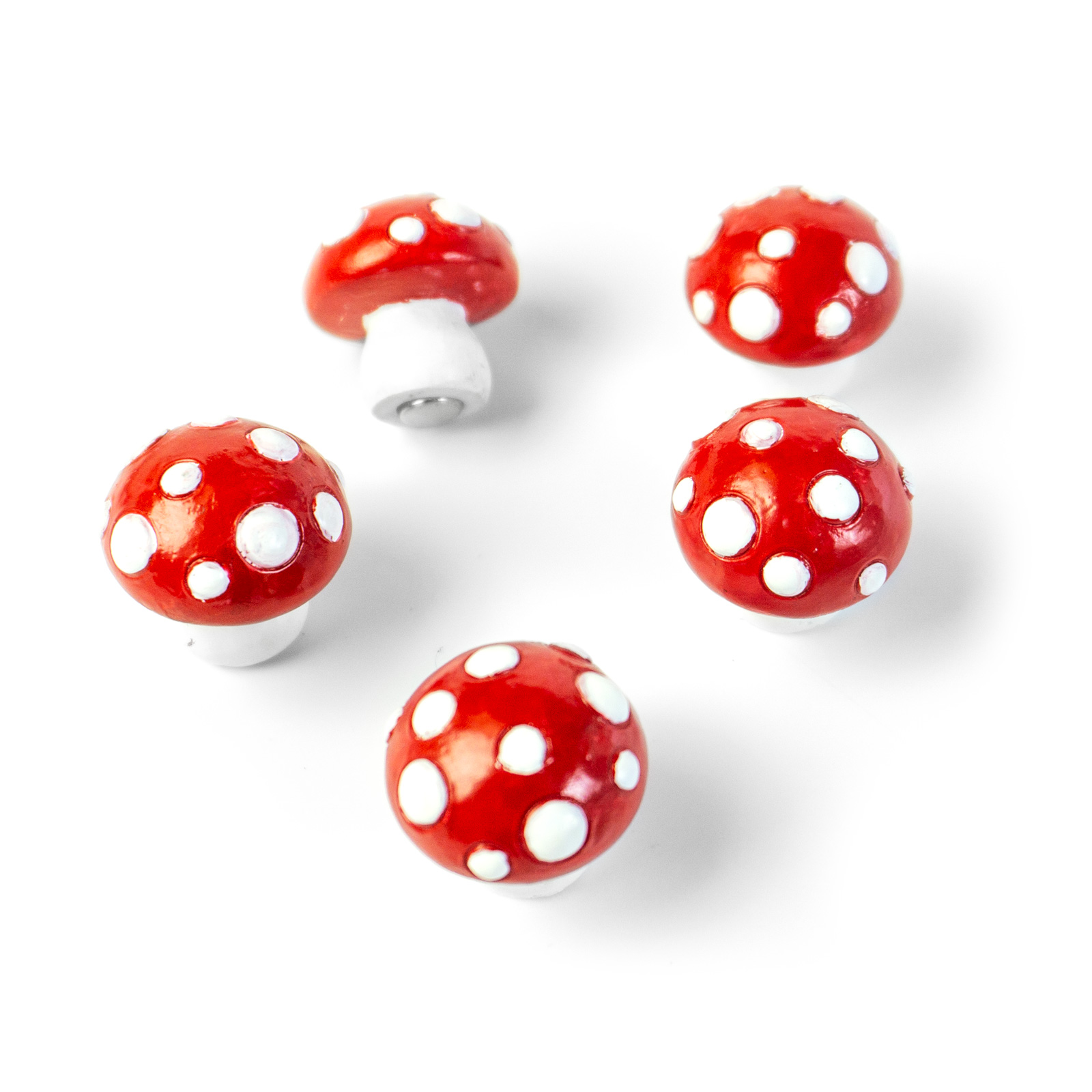 Magnete MUSHROOM 5er Set rot/weiss 