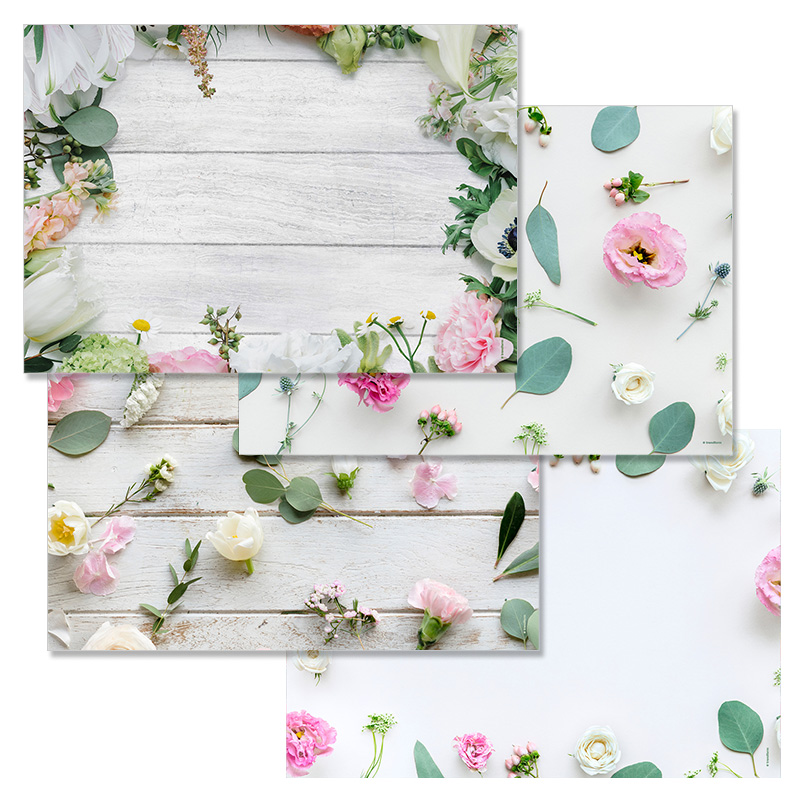 Papiertischset PRINTEMPS 4 Sujets à 12 Blatt