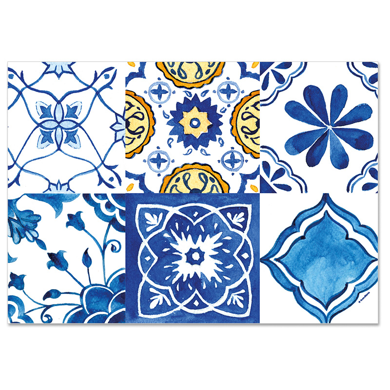 Papiertischset AZULEJOS 4 Sujets à 12 Blatt