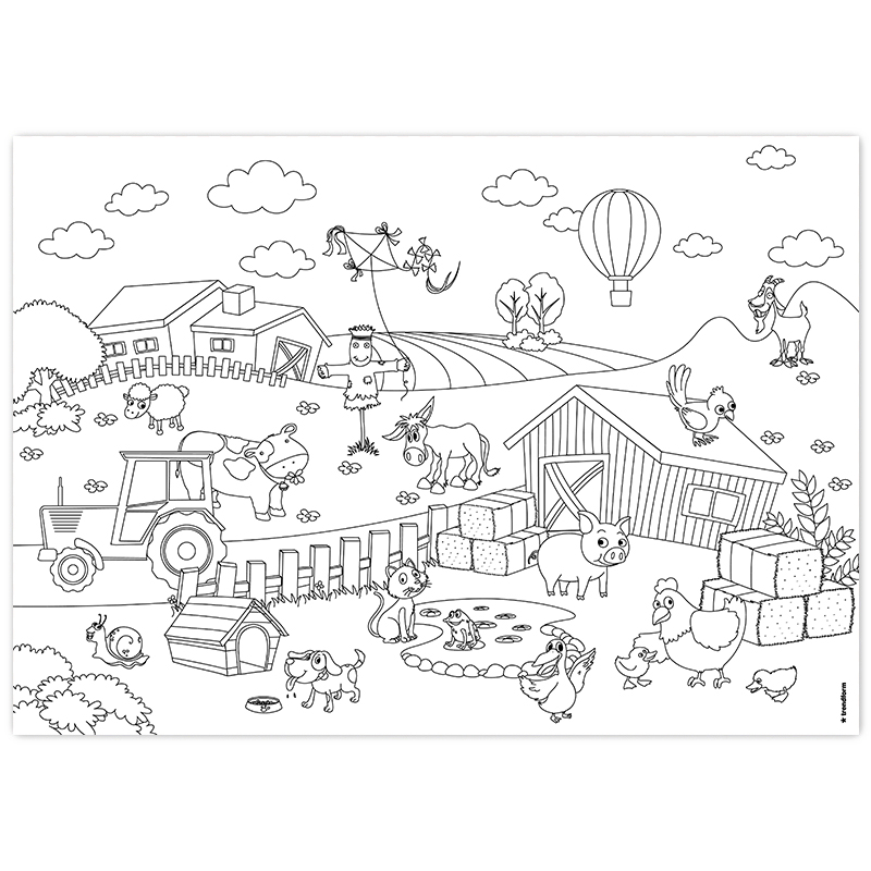 Papiertischset KIDS FUN - COLOR ME! 4 Sujets à 12 Blatt