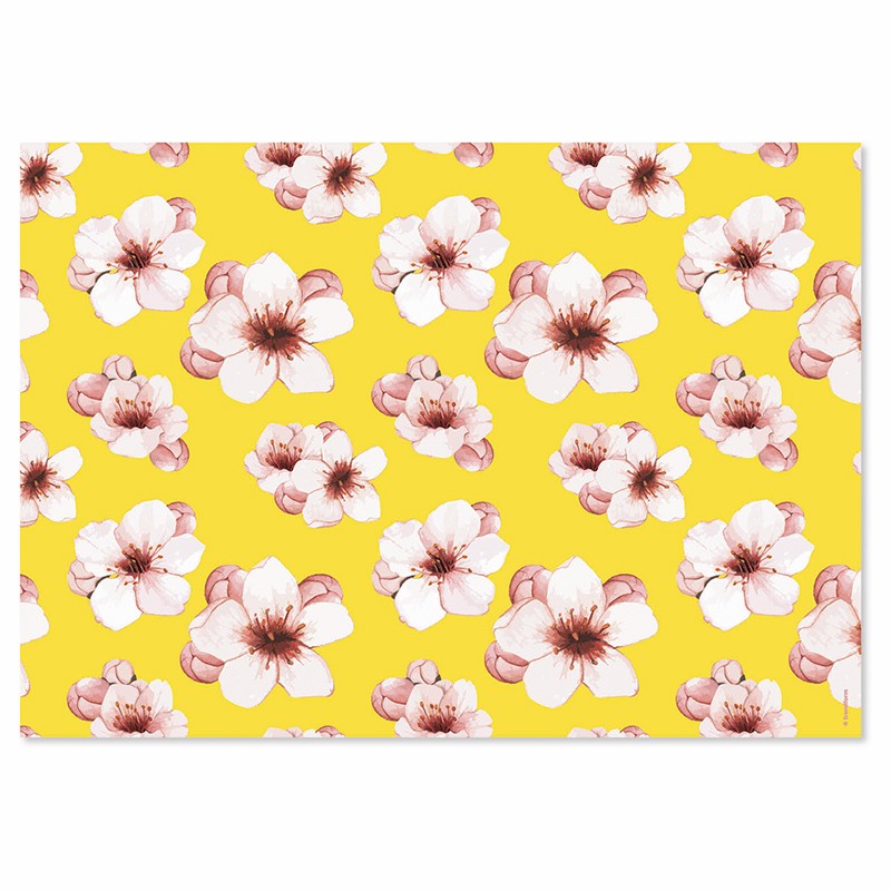 Papiertischset FLOWERY 4 Sujets à 12 Blatt