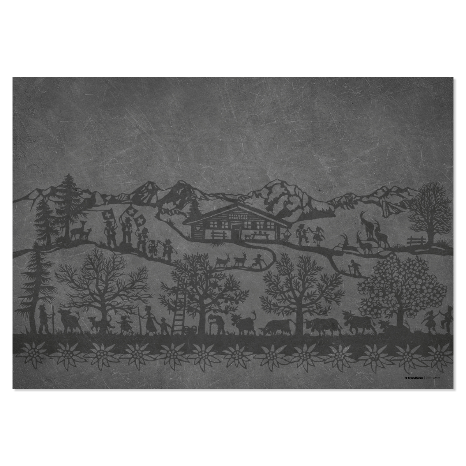 Papiertischset SWISS TRADITION 9 4 Sujets à 12 Blatt