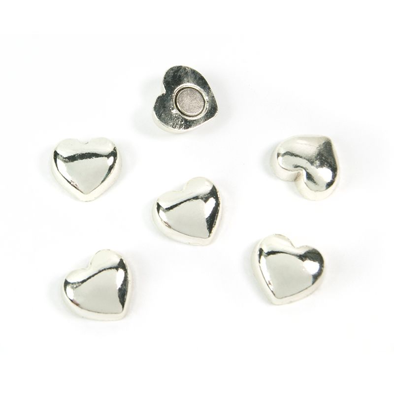 Magnete SWEETHEART 6er Set silber 