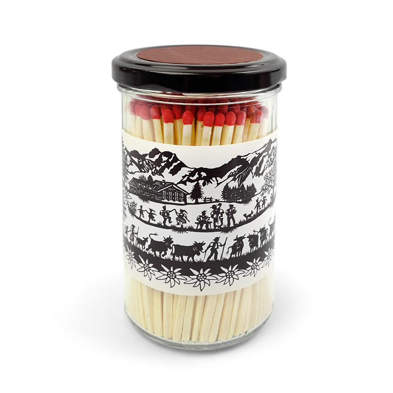 Zündhölzer im Glas SWISS TRADITION Inhalt ca. 100 Stk.