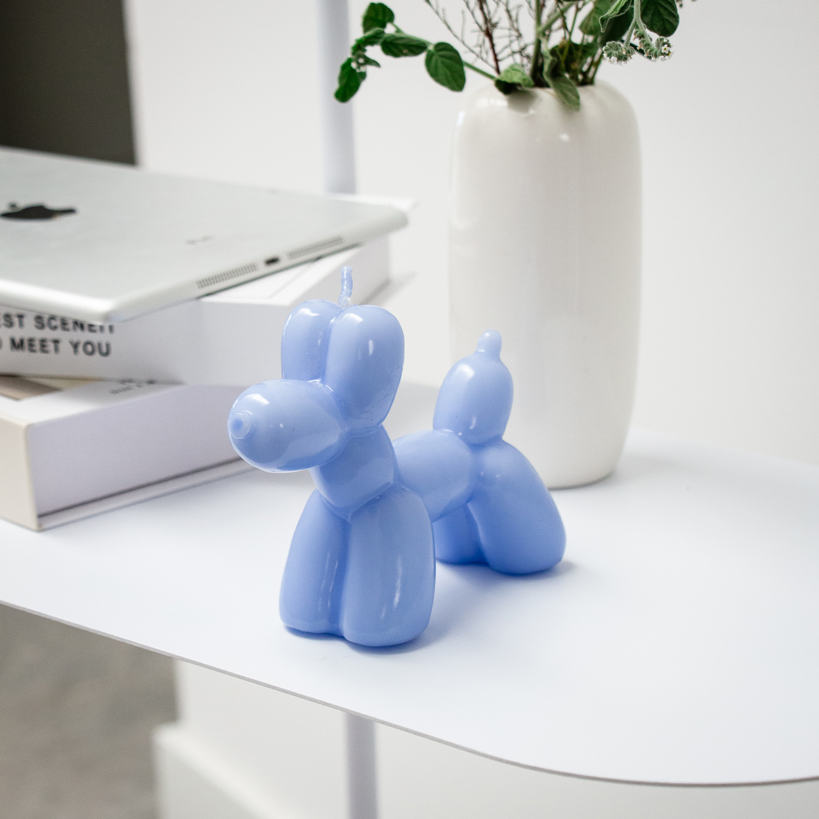 BALLOON DOG CANDLE BLUE 