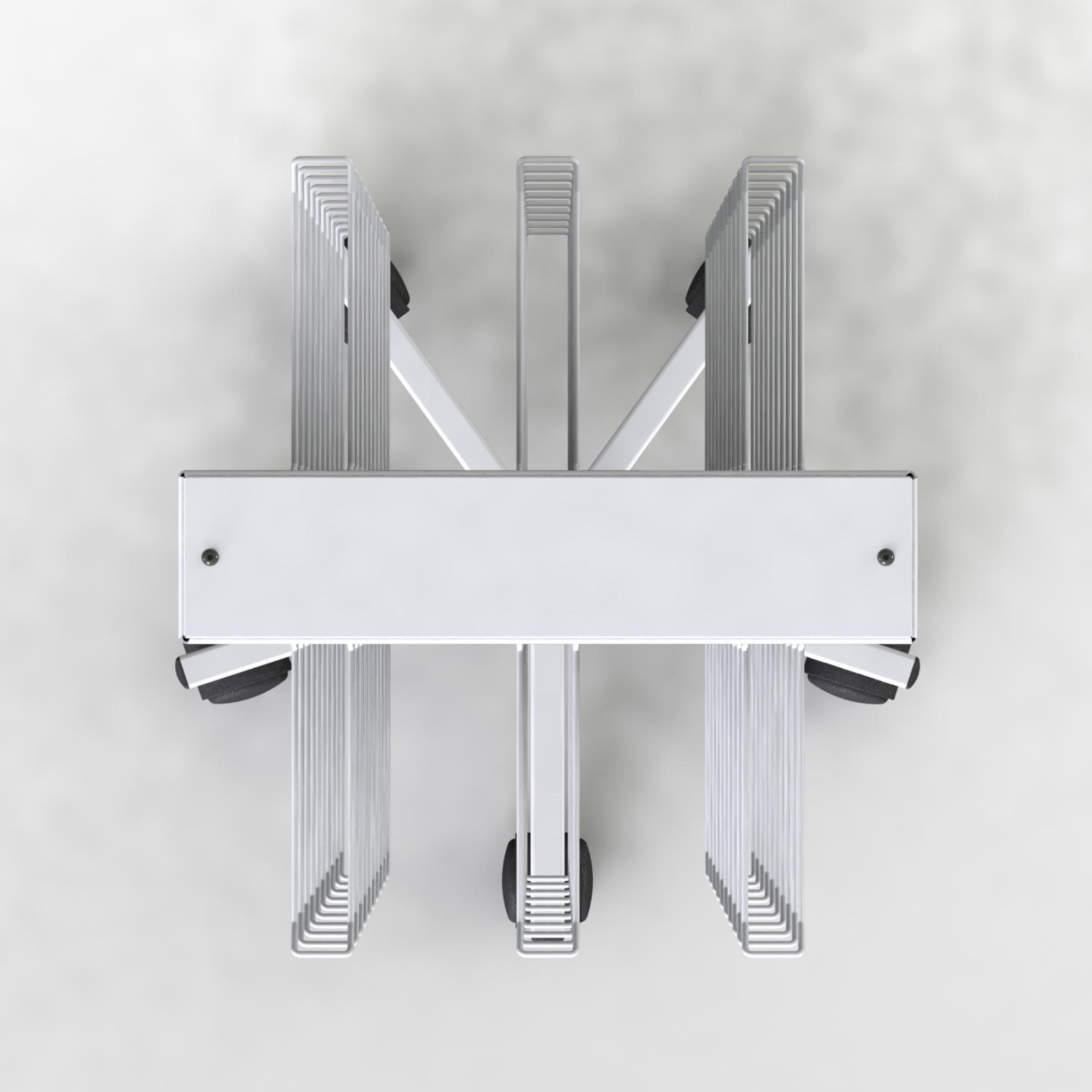 Bodendisplay MAGNETS 3.0 leer Metall, drehbar, weiss, 60 Haken, 2-seitig
