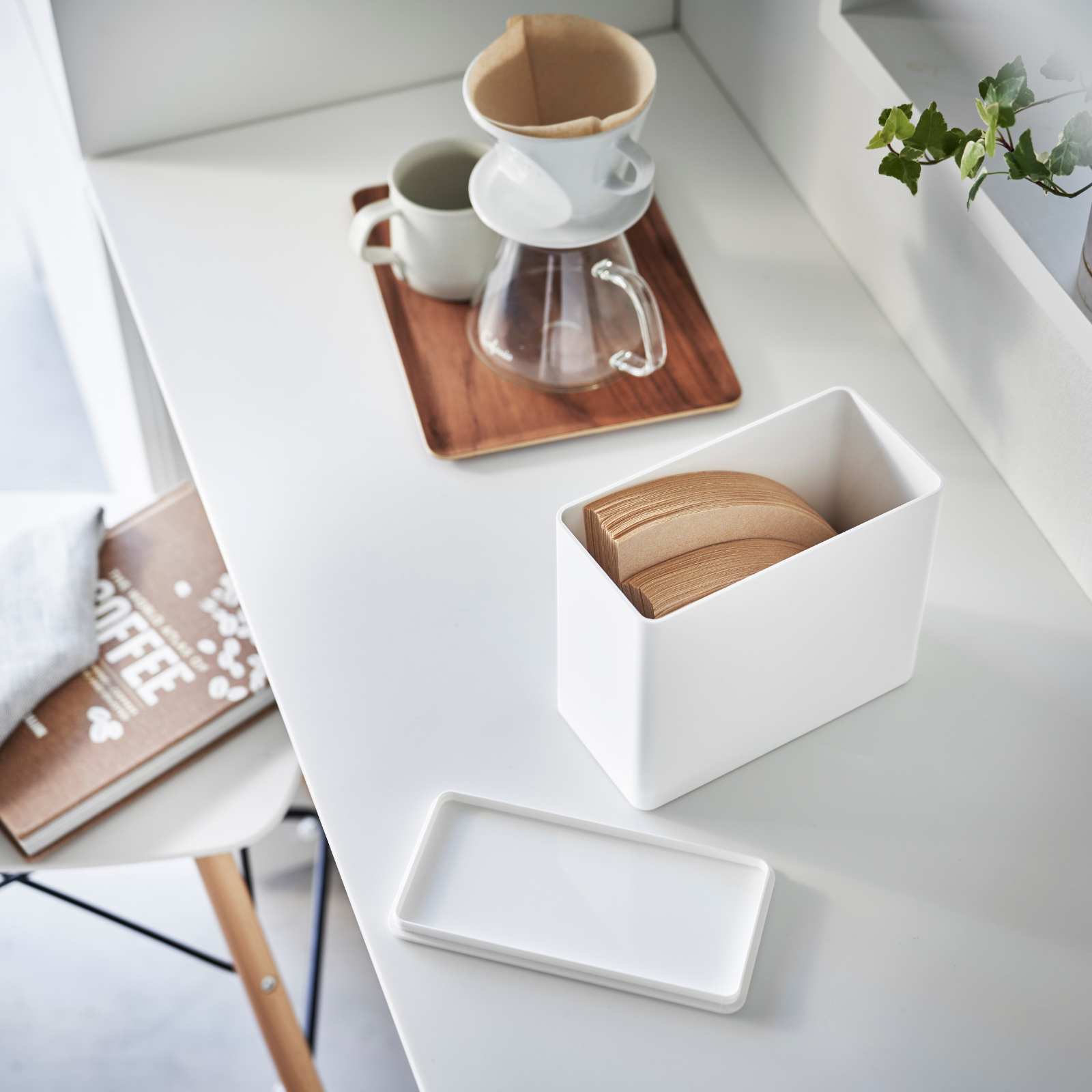 Kaffeefilterbox TOWER weiss 