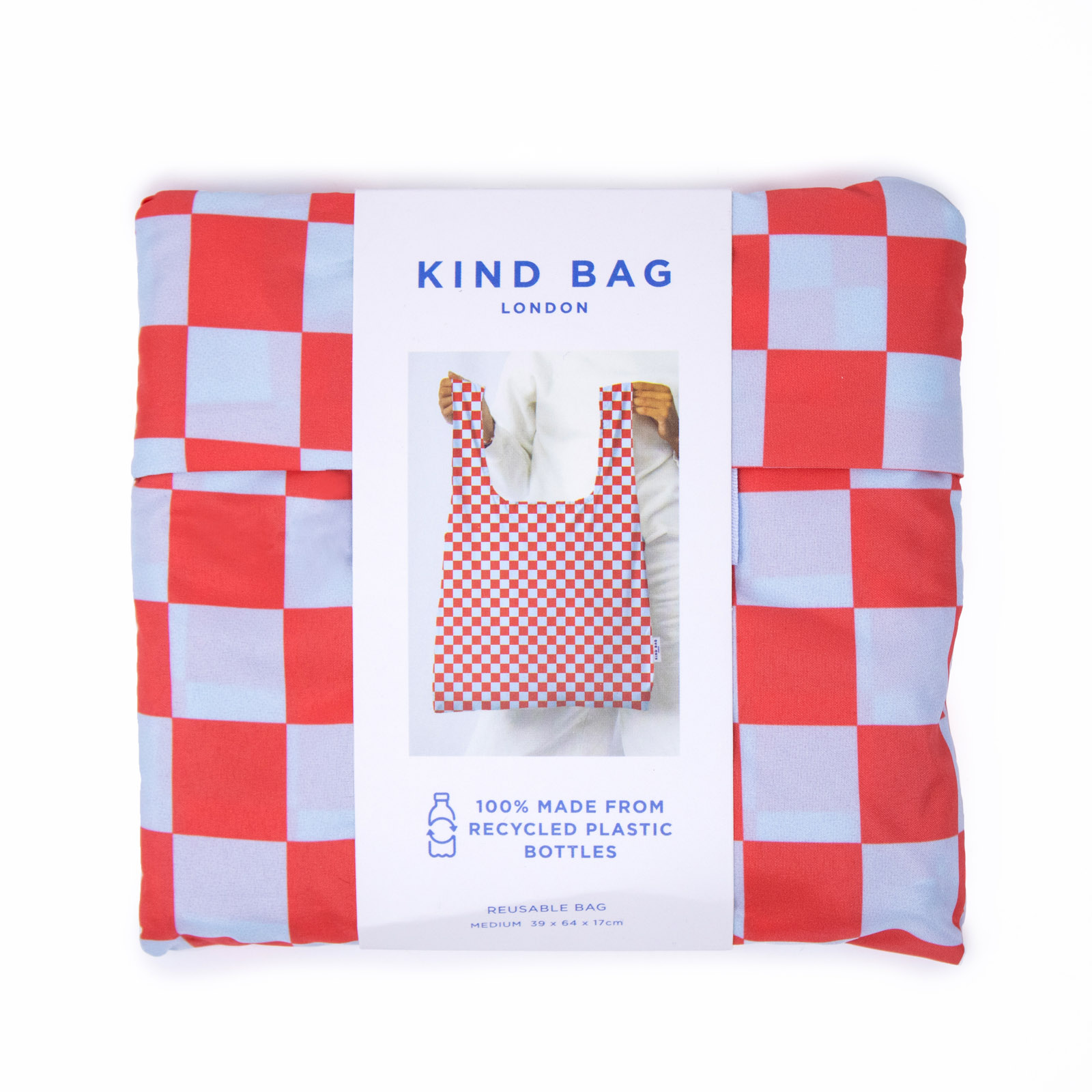 Medium Bag Checkerboard Red + Blue 