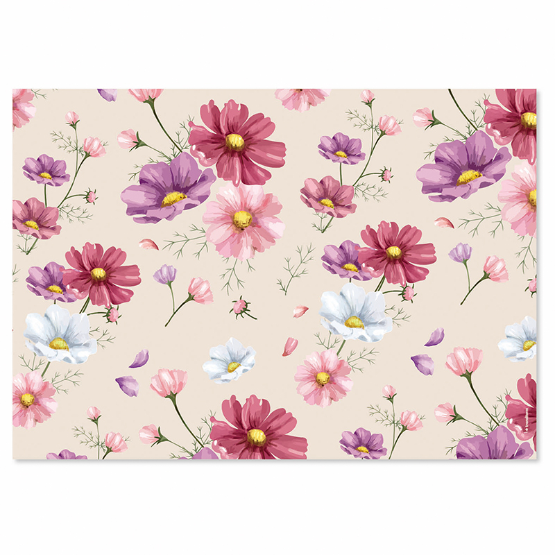Papiertischset FLOWERY 4 Sujets à 12 Blatt