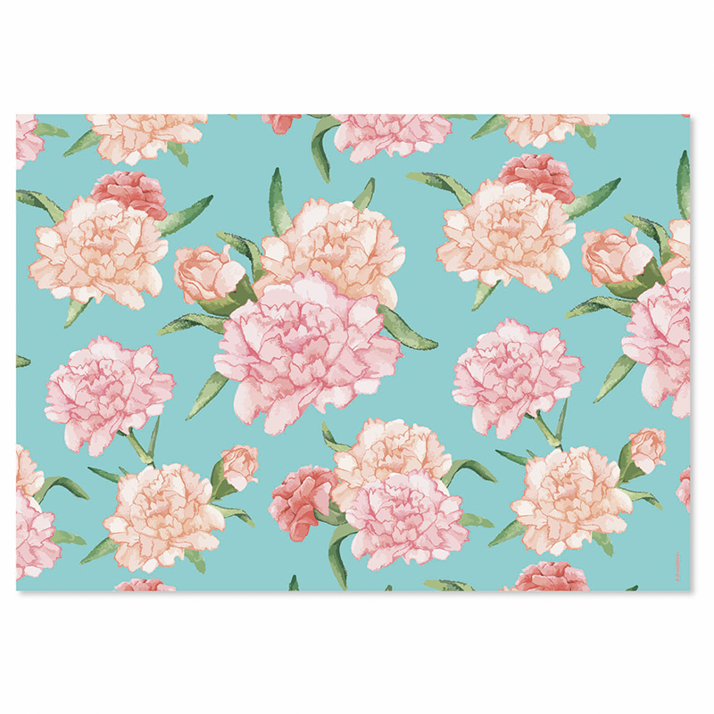 Papiertischset FLOWERY 4 Sujets à 12 Blatt