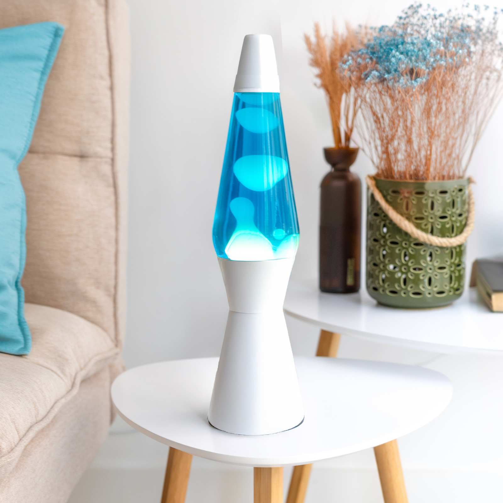 Lava Lamp BULLET blue/white 