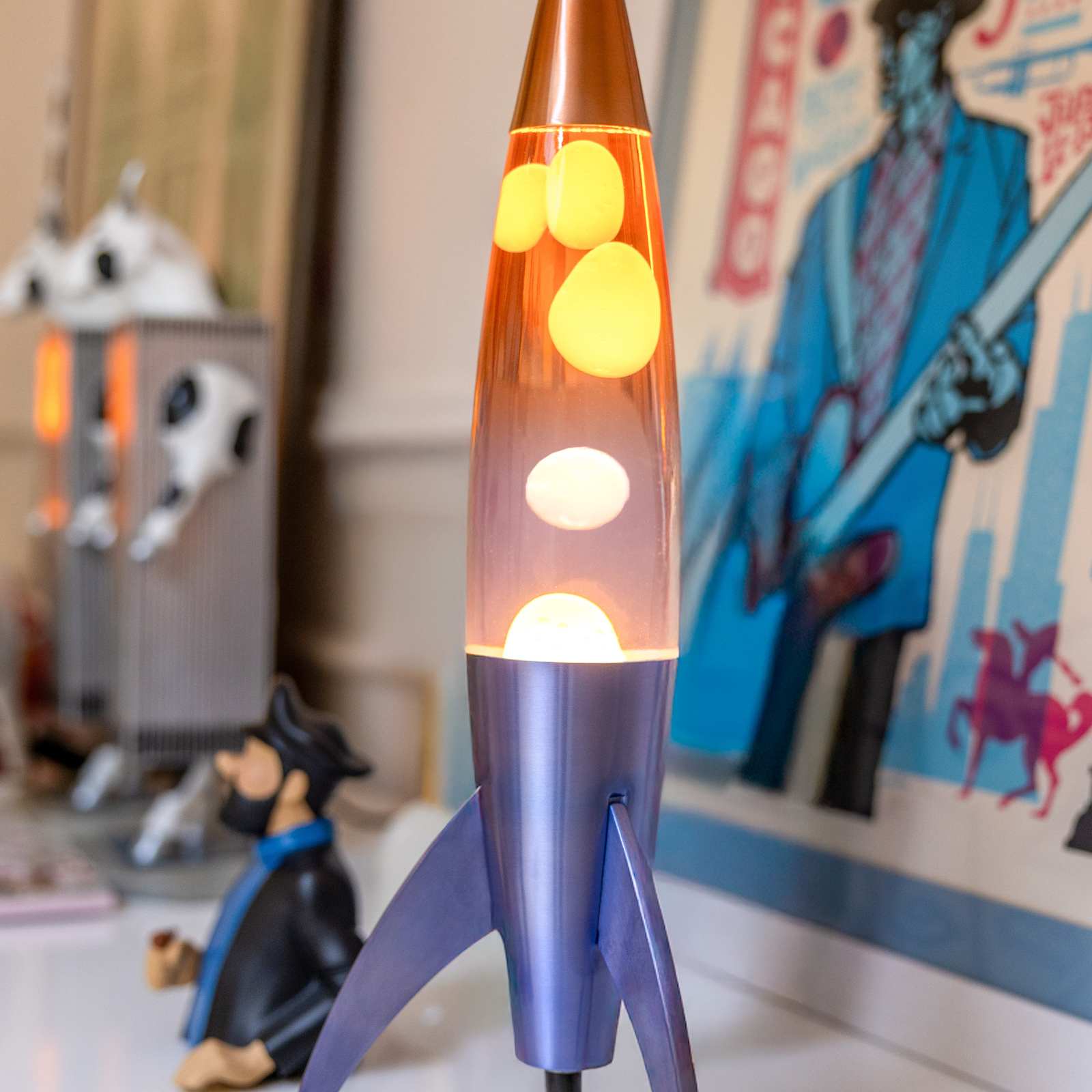 Lava Lamp ROCKET blue gradient 