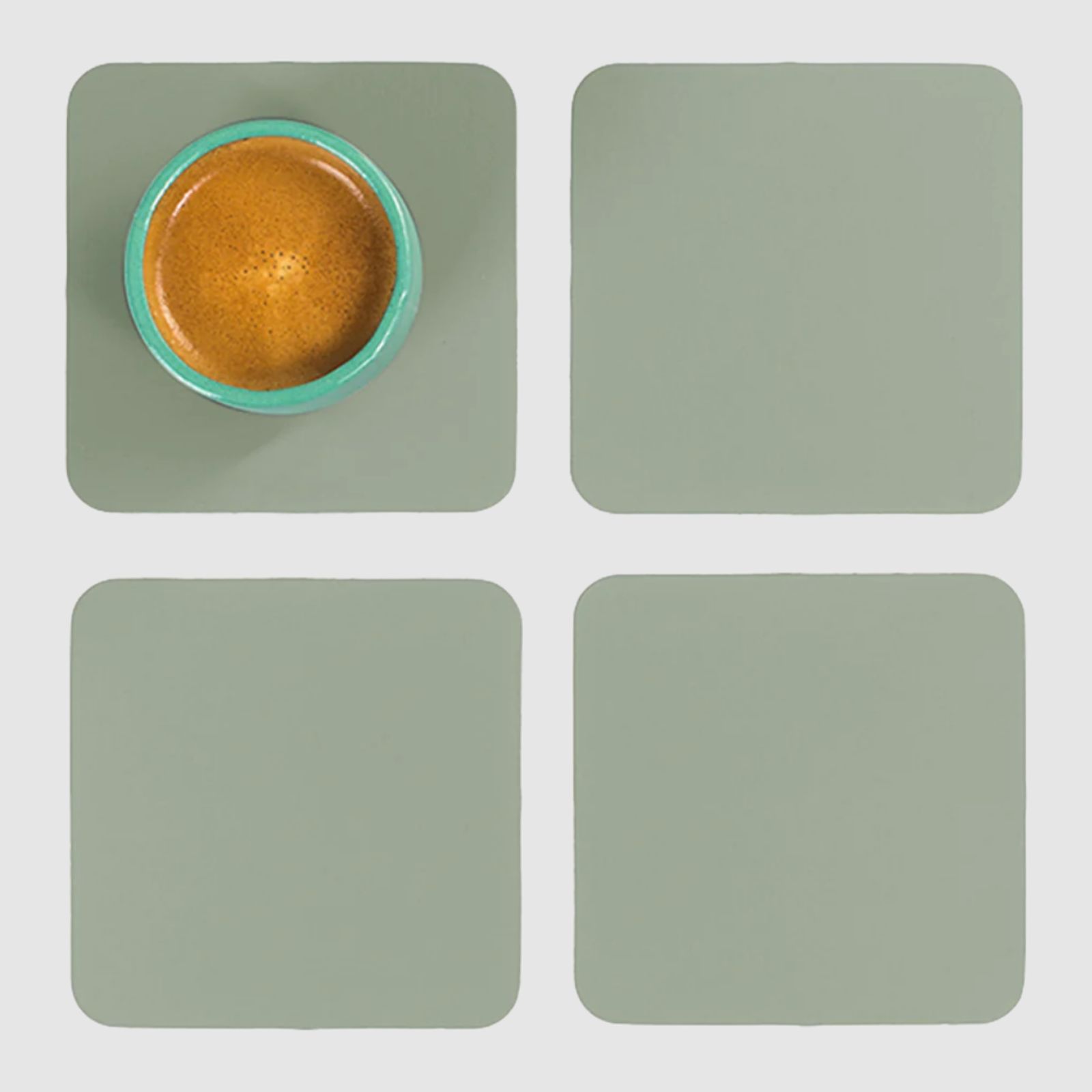 Ruca Square Coasters (x4) Sage Green 