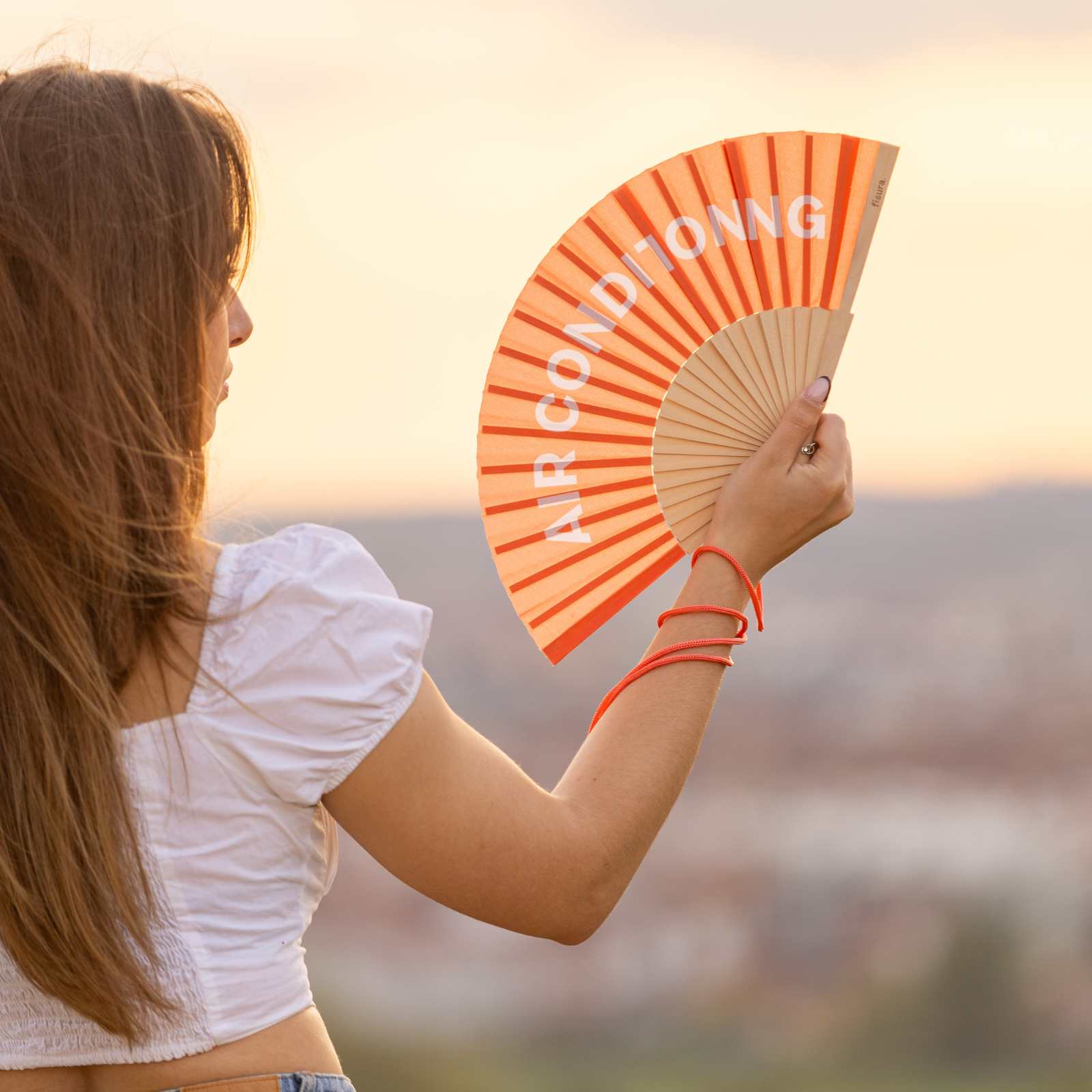 Handfächer AIR CONDITIONING orange  