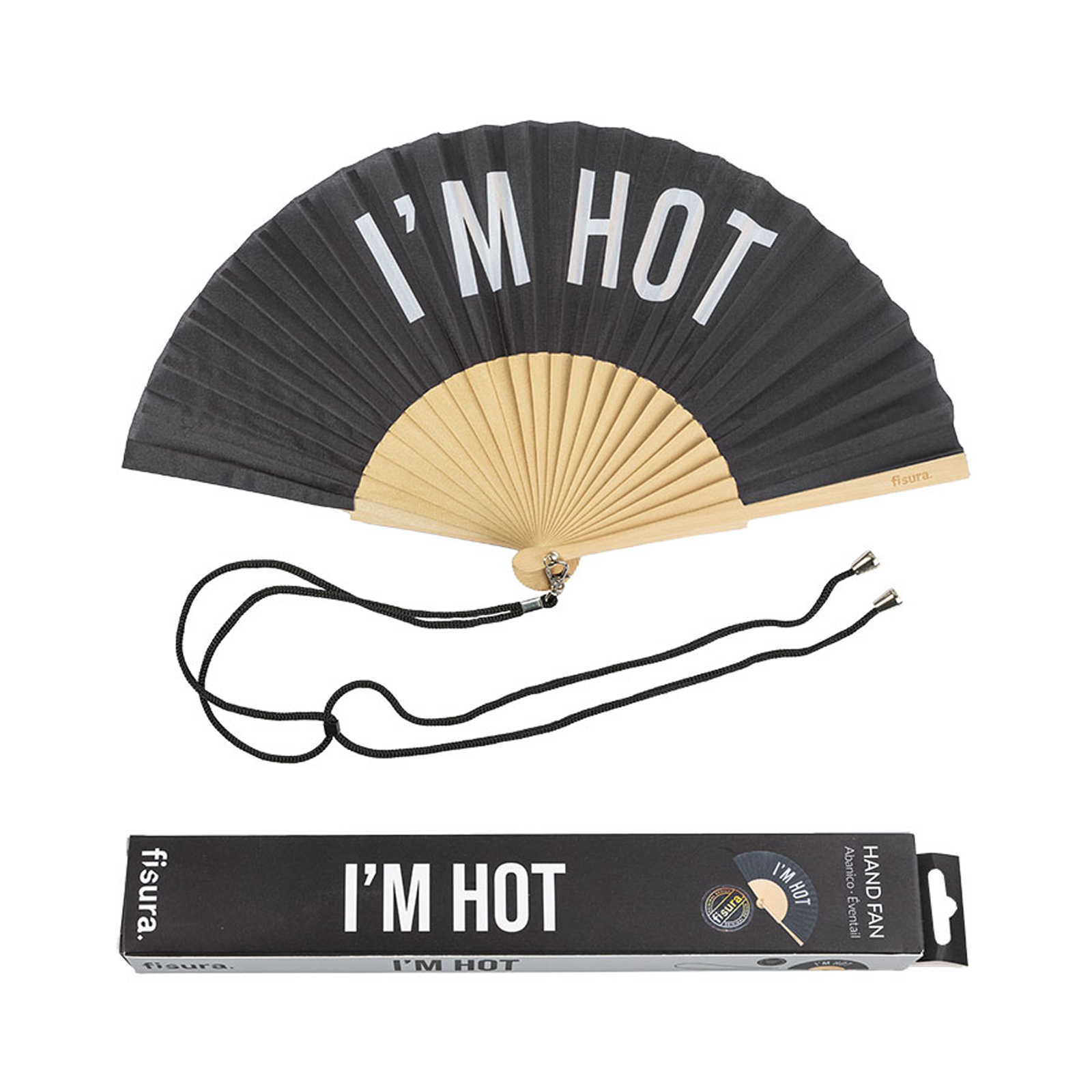 Handfächer Black I`M HOT 