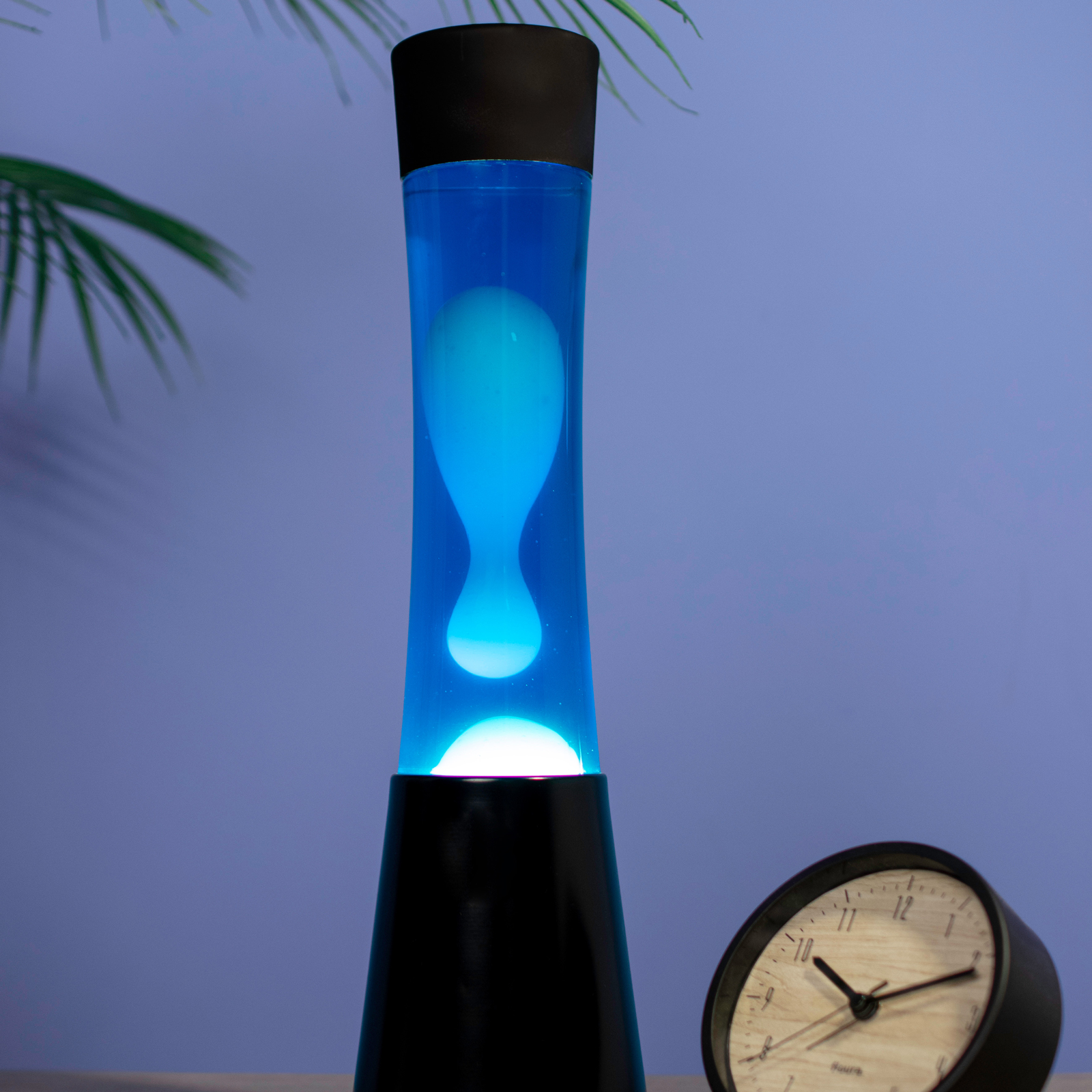 Lava Lamp TOWER Cyan Black Base 