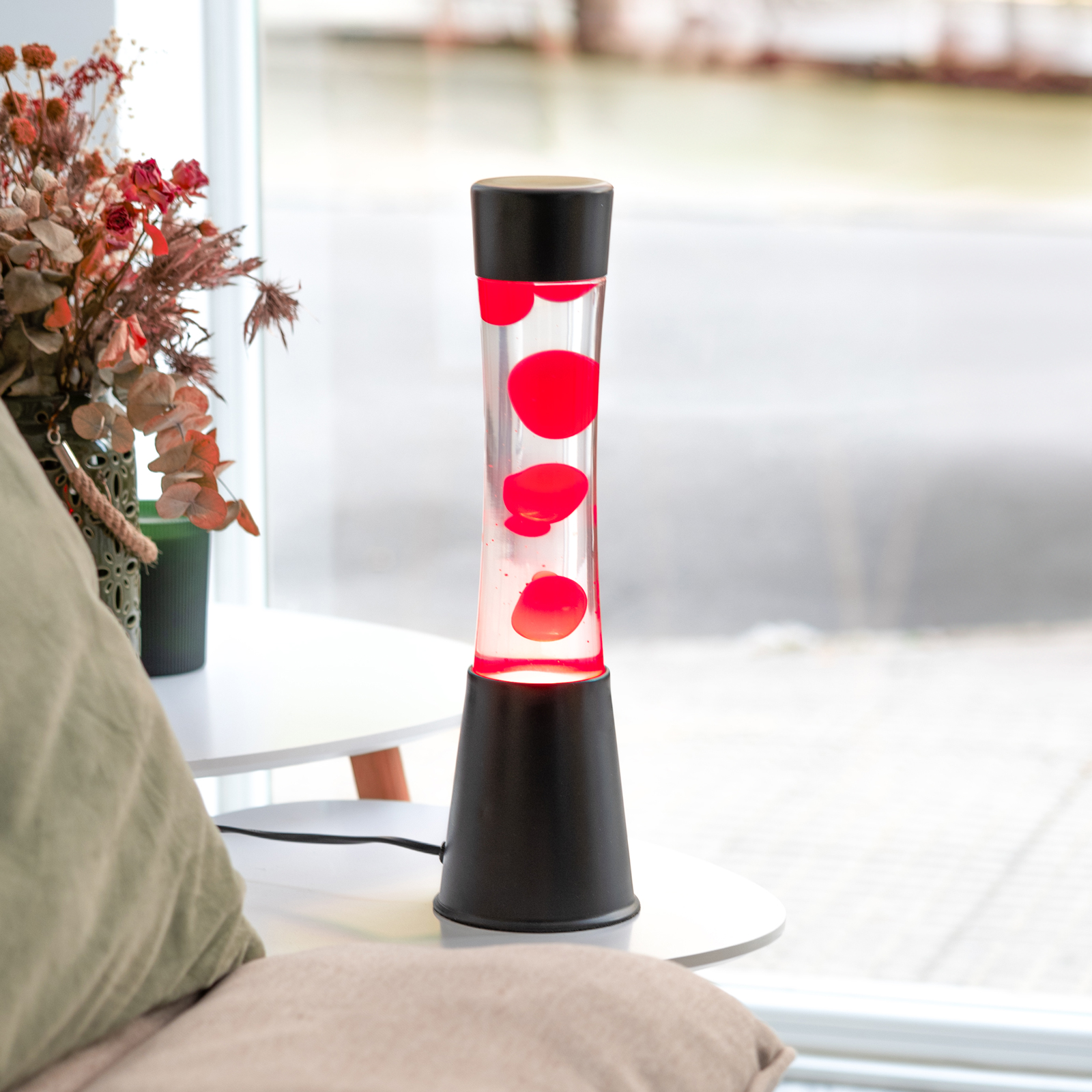Lava Lamp TOWER Red Black Base 