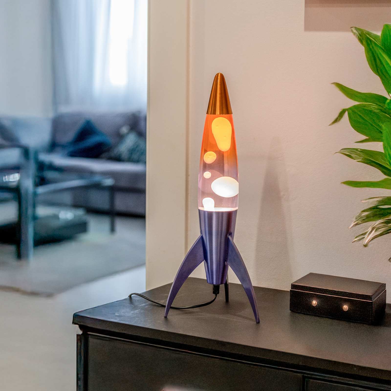 Lava Lamp ROCKET blue gradient 