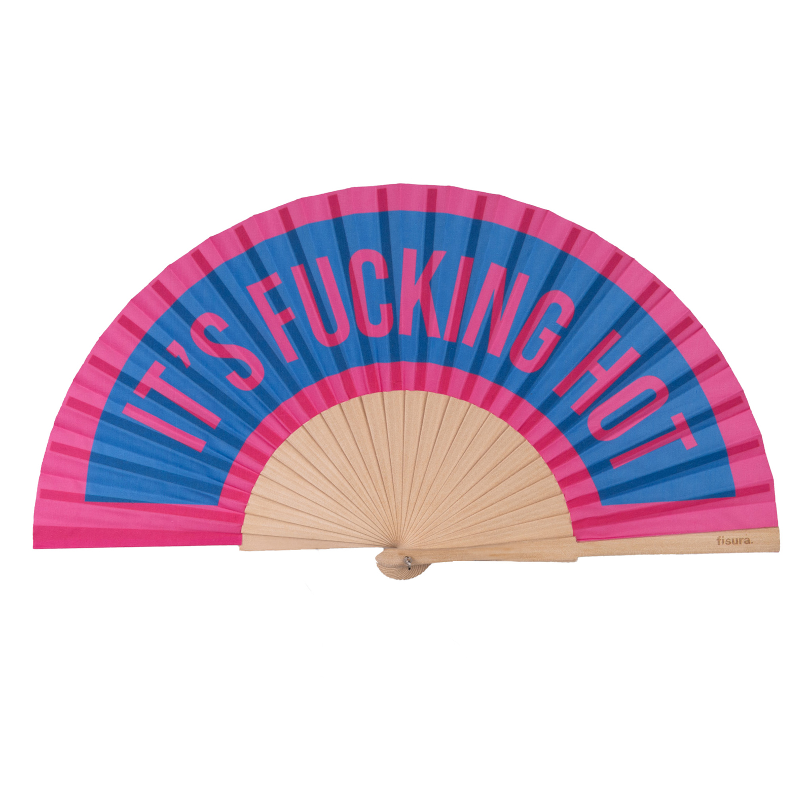 Handfächer IT'S FUCKING HOT pink & blue 