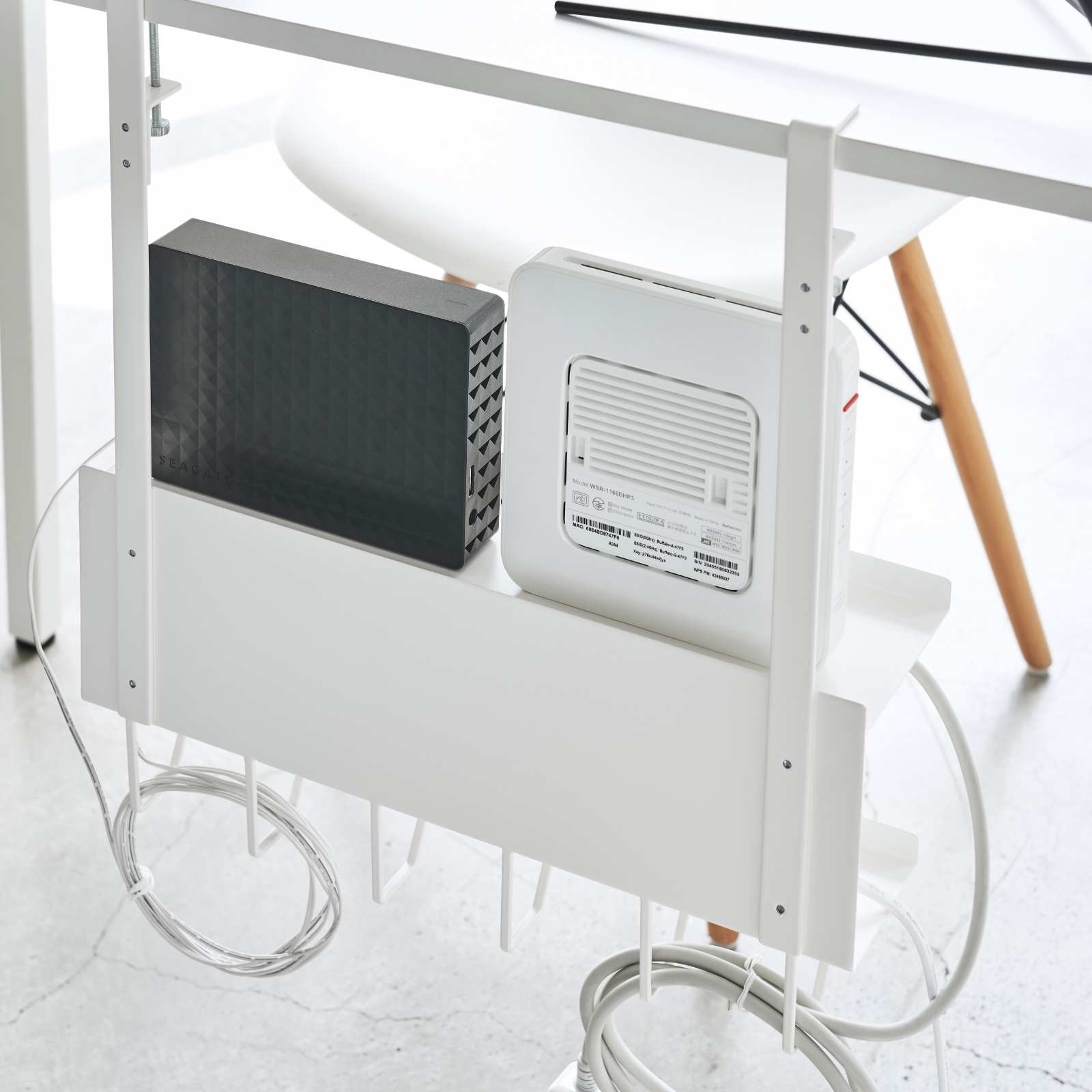 Untertisch-Kabel-/Router-Organizer SMART  weiss