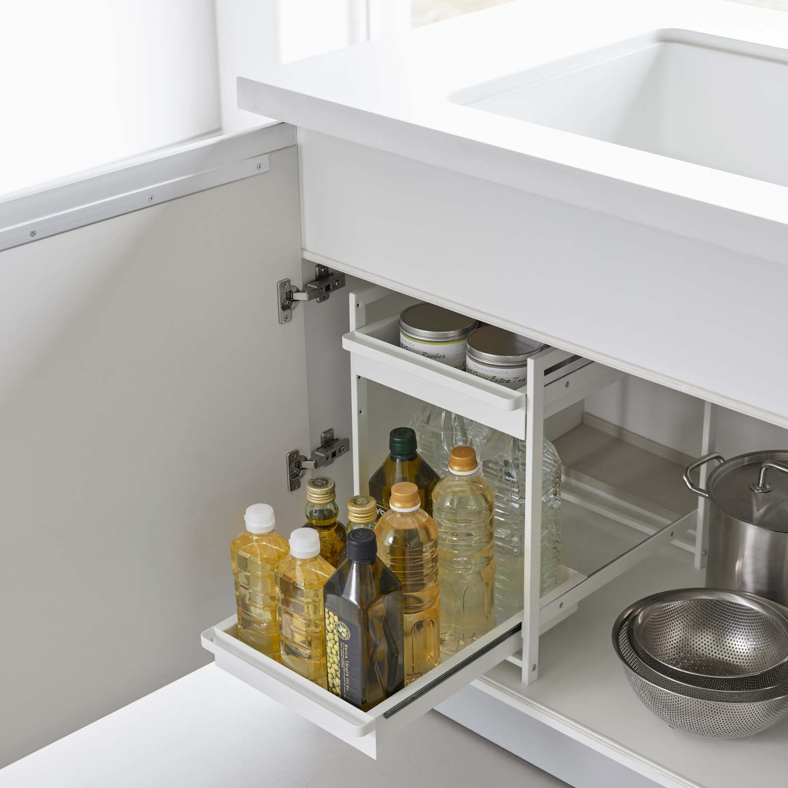 2-stöckiges Spülschrank-Regal TOWER weiss 