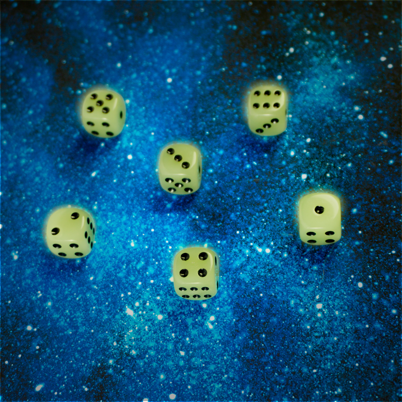 Magnete POKER GLOW 6er Set  glow in the dark