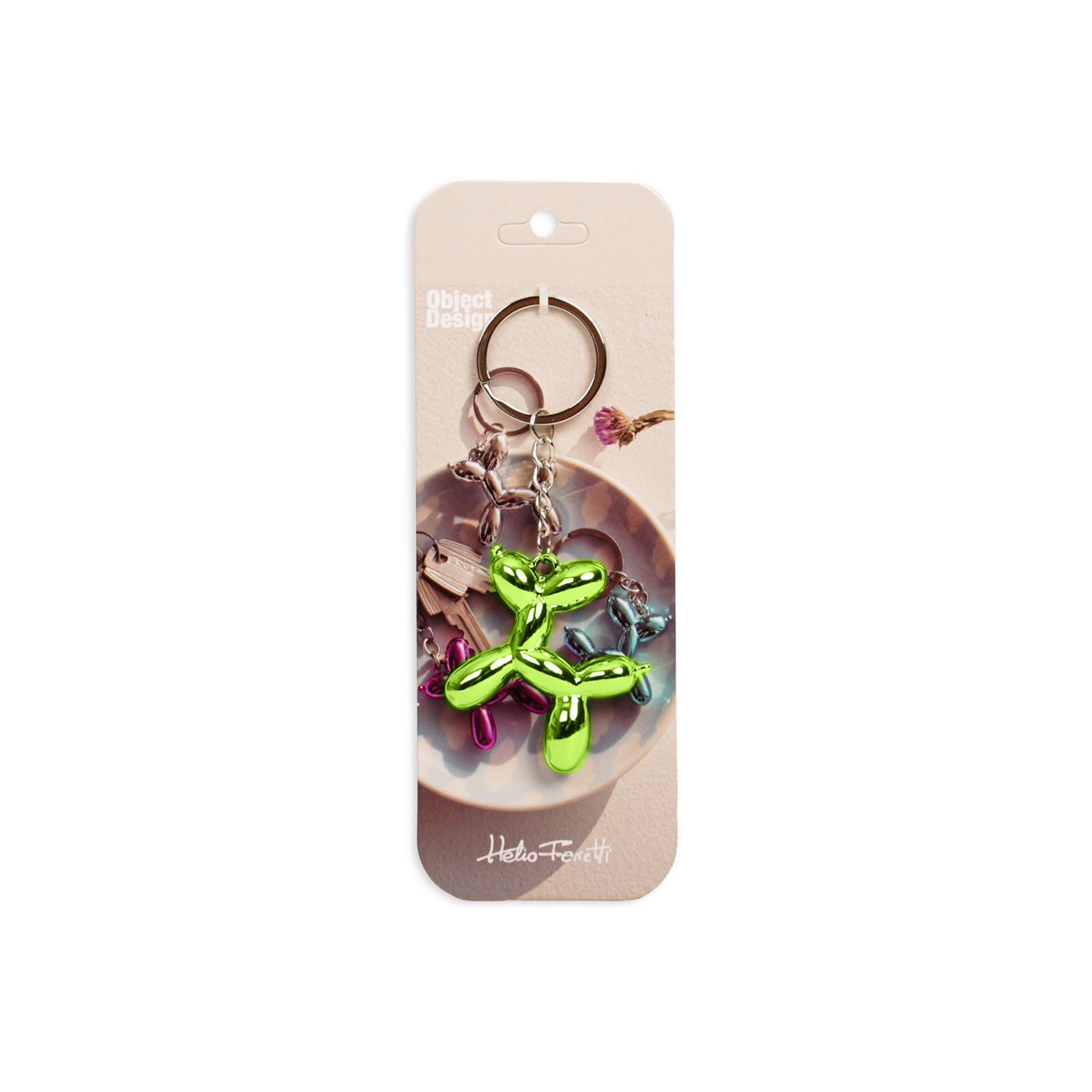 METALLIC PUPPY KEYCHAIN LIME 