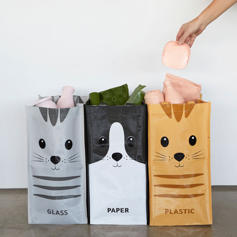 Recycling-Taschen MEOW 3er Set 