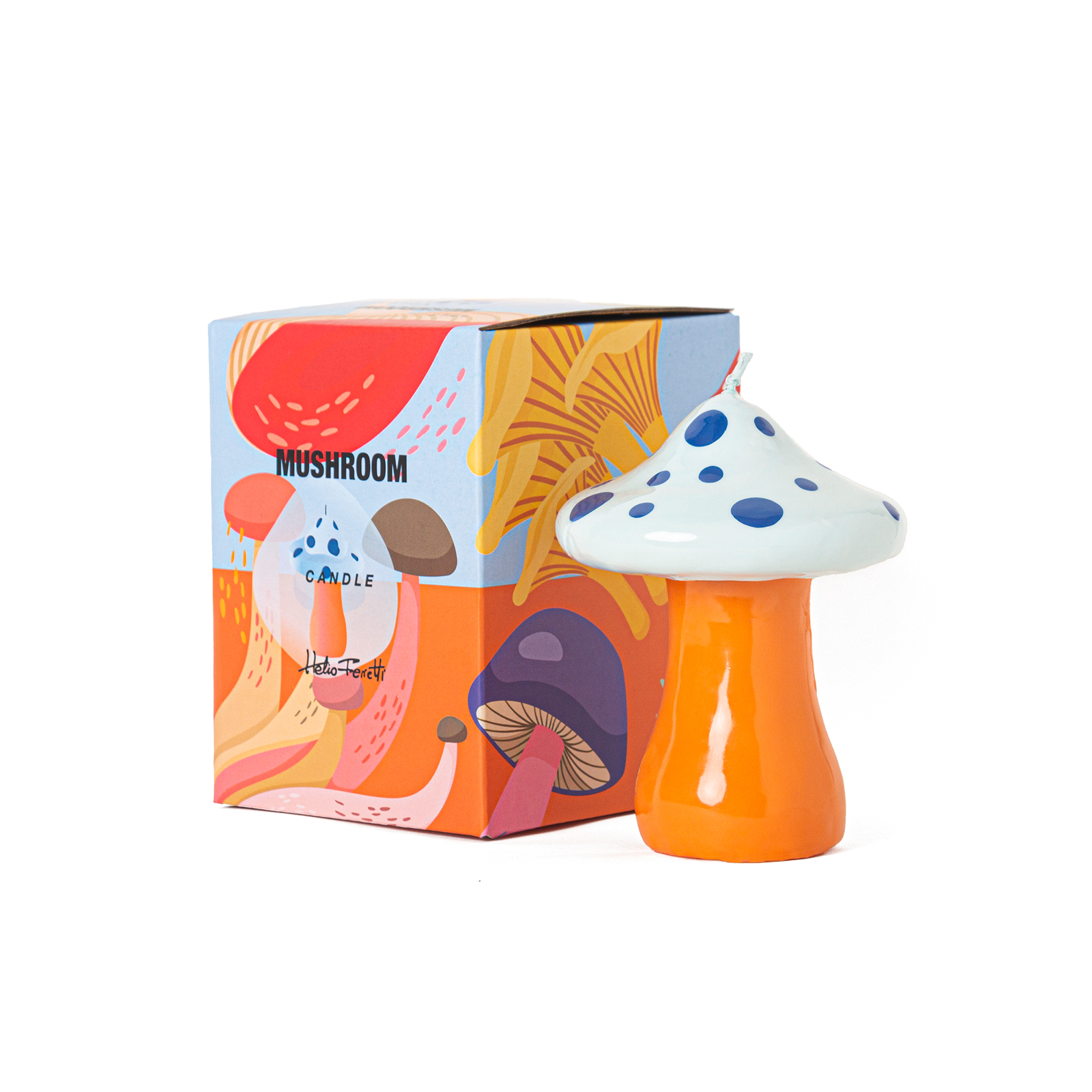 MUSHROOM CANDLE LARGE INDIGO BLUE  