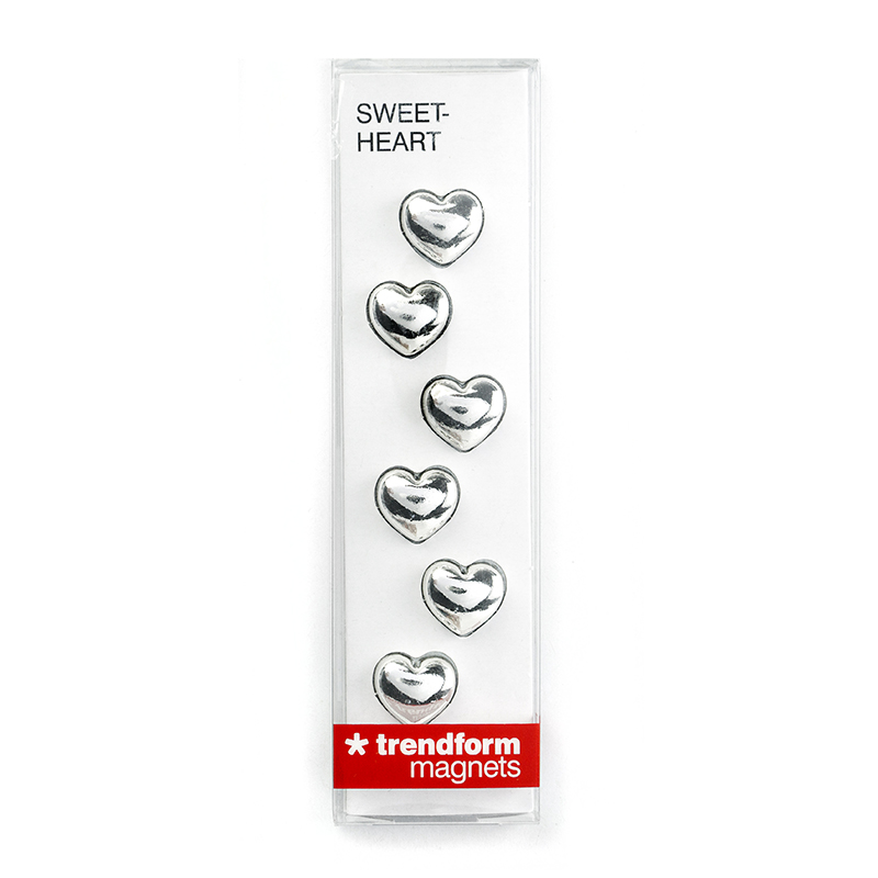 Magnete SWEETHEART 6er Set silber 