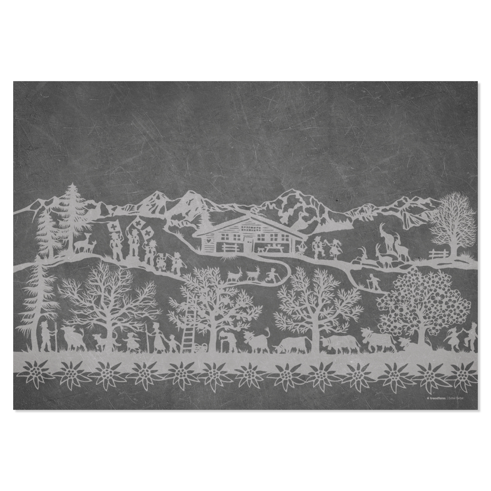 Papiertischset SWISS TRADITION 9 4 Sujets à 12 Blatt