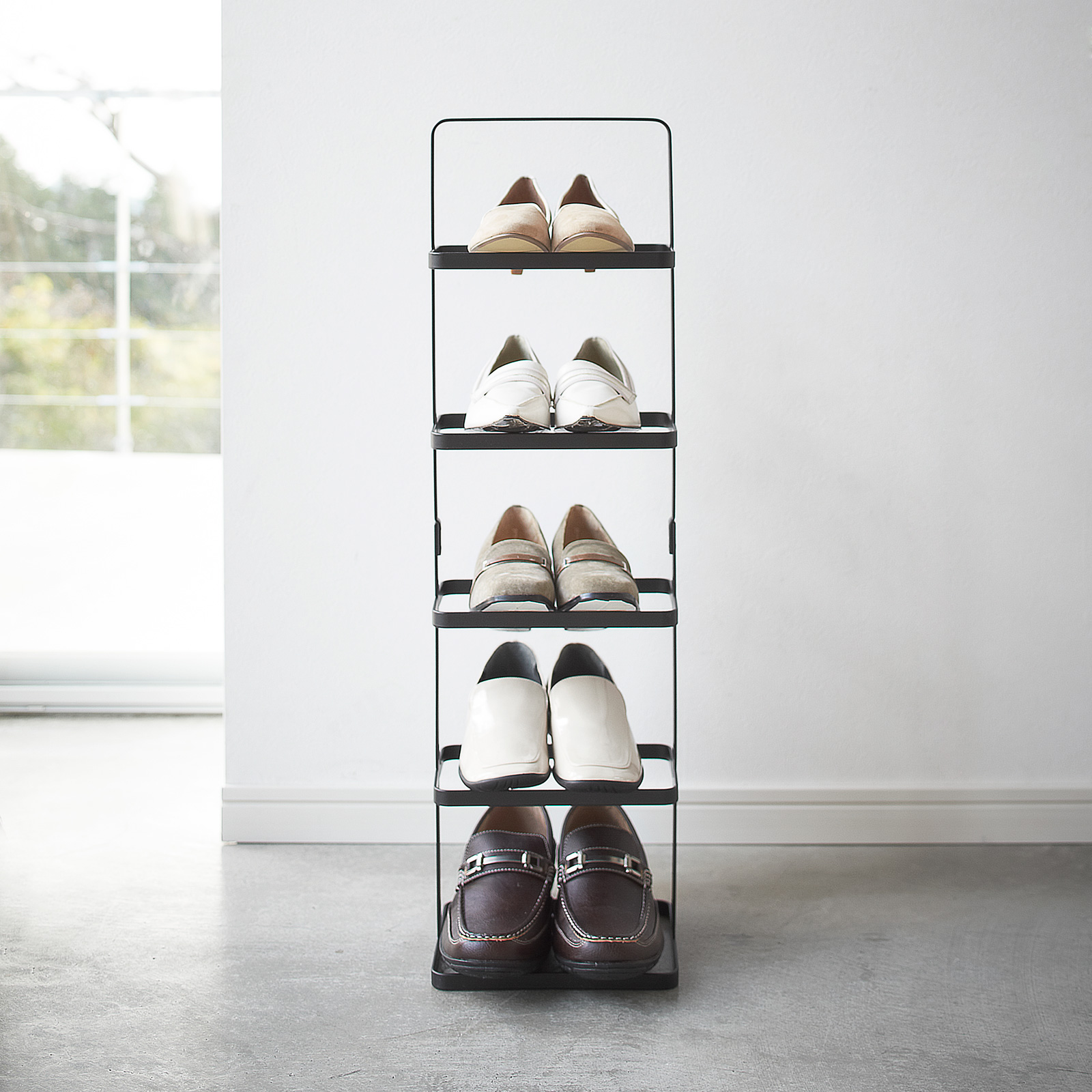 Schuhregal hoch TOWER schwarz 