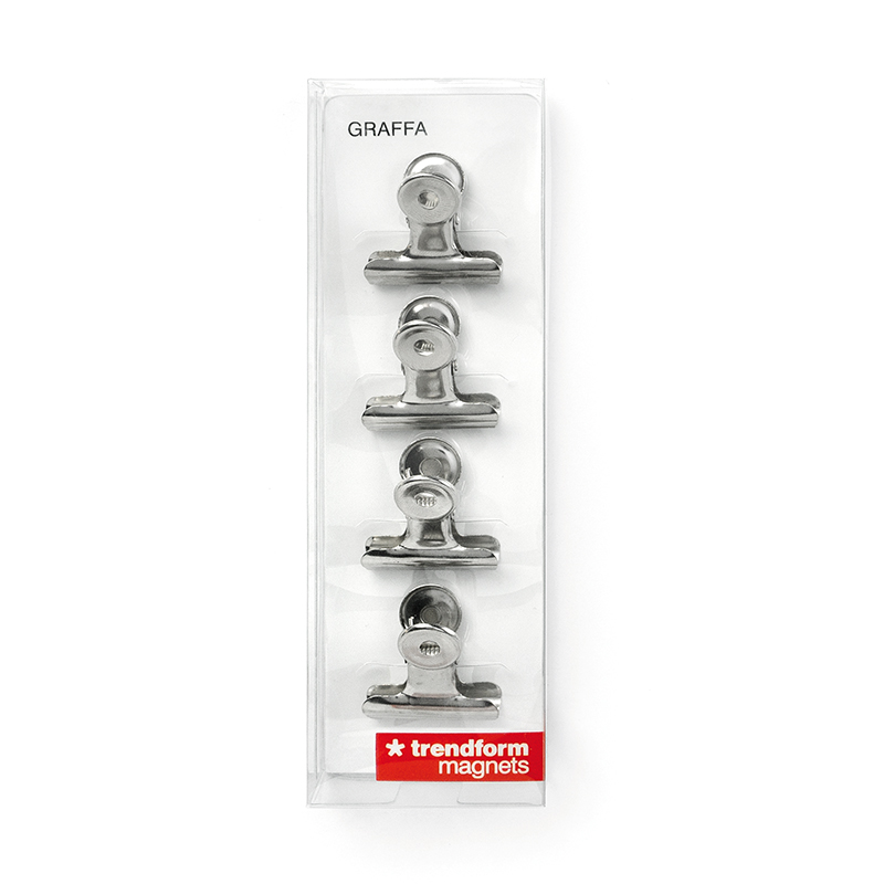 Magnet-Clip GRAFFA 4er Set verchromt 